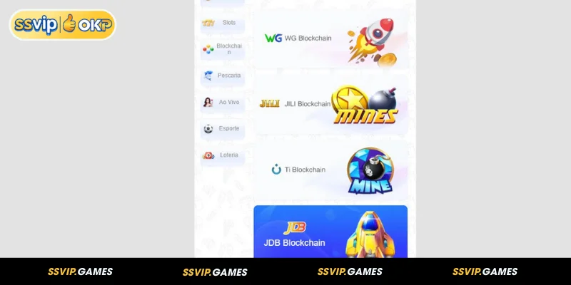 Lobby de jogos atraente na SSVIP Blockchain