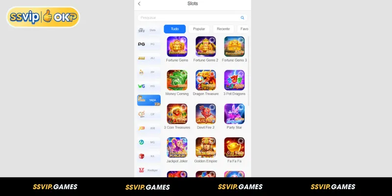 Top 3 Jogos Tada Slots Mais Jogados na SSVIP